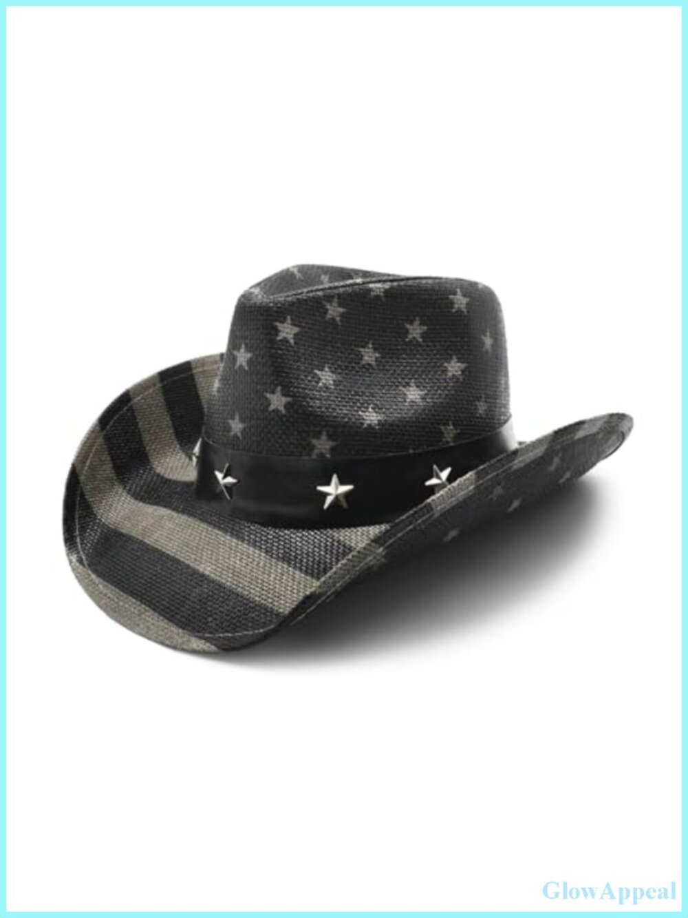 American Flag Cowboy Hat with Shapable Brim, Men's Western Hat
